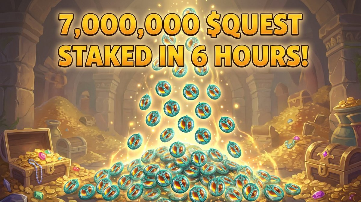 RavenQuestGame's tweet image. $QUEST Staking is a Massive Success!

Staking went live just a few hours ago, and you absolute gigachads have already staked over SEVEN MILLION $QUEST! 

The 60-day Season One pool with 30,000 $IMX in rewards is sitting at a huge 103% APR for $QUEST holders.

This is just our V1…