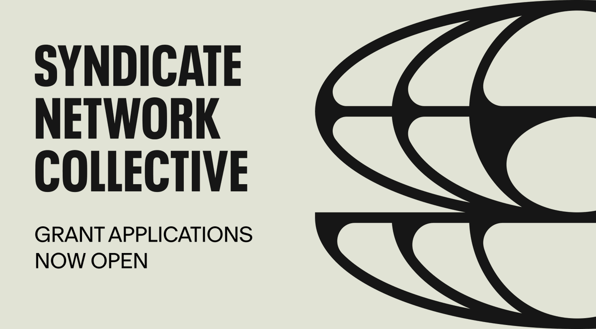The grant application process for the Syndicate Network Collective is now open—the first DUNA to launch both voting and grants.

If you’ve built something for the network and want to get funded, or you’re building an appchain, apply now.

↓