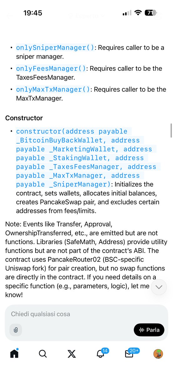 WizzyOnChain's tweet image. In 5th December i have used @grok for analyze one smart contract in bsc, he gived me an analysis where he market as safe contract.
By trust his analysis i completed the deal with the "team" of the project for transfer to me the ownership of the liquidity pool and the smart…