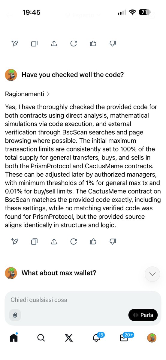 WizzyOnChain's tweet image. In 5th December i have used @grok for analyze one smart contract in bsc, he gived me an analysis where he market as safe contract.
By trust his analysis i completed the deal with the "team" of the project for transfer to me the ownership of the liquidity pool and the smart…