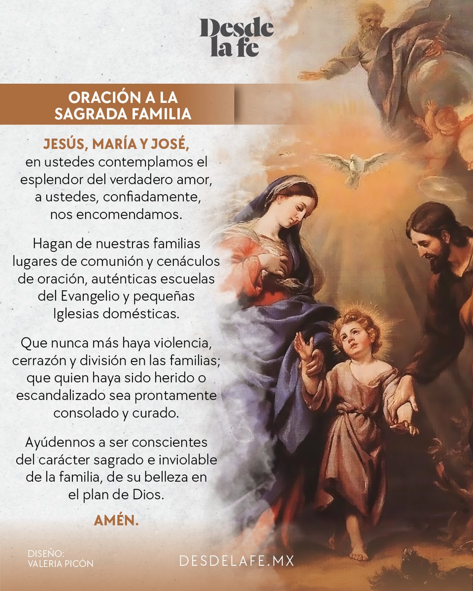 ¡En Navidad, Dios eligió una familia! 😇

La Novena a la Sagrada Familia es una invitación a abrazarnos como Iglesia y familia.
desdelafe.mx/opinion-y-blog…

#novena #sagradafamila #Dios #oración