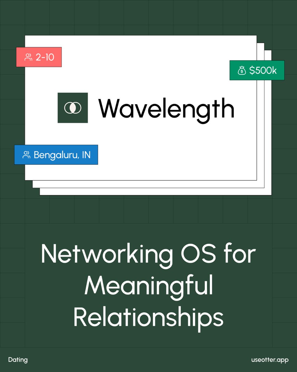 useotter_'s tweet photo. Most dating apps chase swipes. 
@heywavelength chases connection 🌊

@heywavelength The AI powered matchmaking for meaningful relationships. 💘

Founder info &amp; jobs on Otter: https://t.co/jAIDK9rAAL! 

Godspeed @vinitsarode_ 🙌🏼 https://t.co/dHBVOffMQv