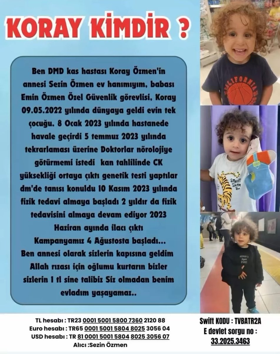 dmdkorayozmn's tweet photo. ‌‌VALİLİK ONAYLI IBANLAR
‌‌🇹🇷‌TR23 0001 5001 5800 7360 2120 88
‌‌🇪🇺‌TR65 0001 5001 5804 8025 3056 04
‌‌‌🇺🇸‌TR 81 0001 5001 5804 8025 3056 07
A‌LICI:Sezin Özmen
‌AÇİKLAMA:Koray
‌Vakıfbank
SMS BAĞIŞ:KORAY YAZIP
TÜRK TELEKOM:3301 25 ‌TL
‌VODAFONE:3301 50 TL
TURKCELL:8067 25 TL https://t.co/6pIkhiOyWZ