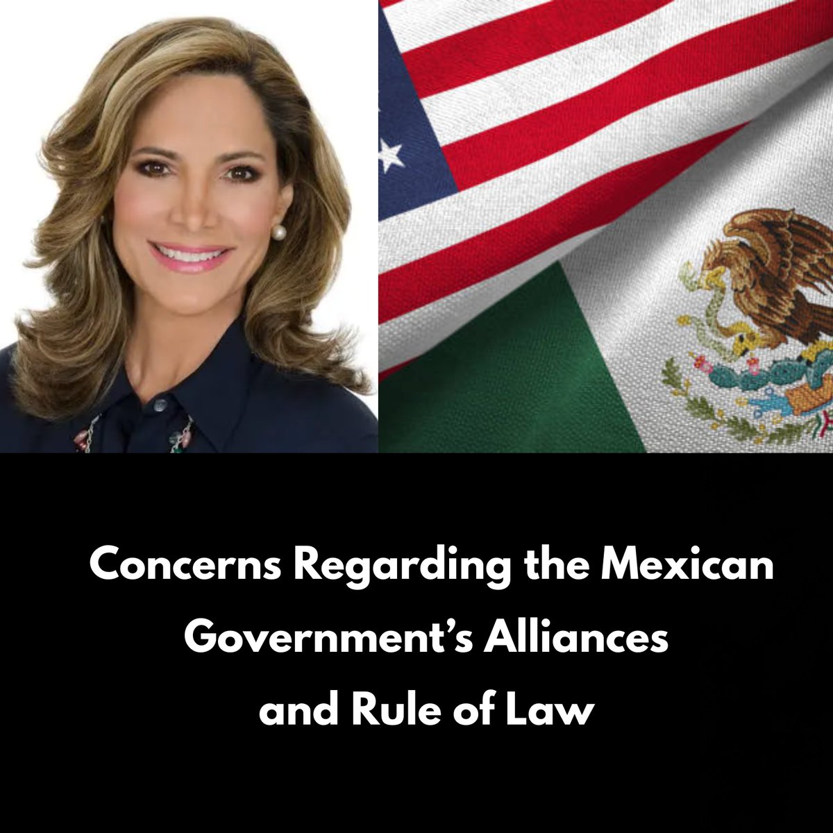 Concerns Regarding the Mexican Government’s Alliances and Rule of Law 

Dear Congresswoman Maria Elvira Salazar,

I am writing to express deep concern about the current actions and alliances of the Mexican government, which, in our view, represent a serious threat to democracy,