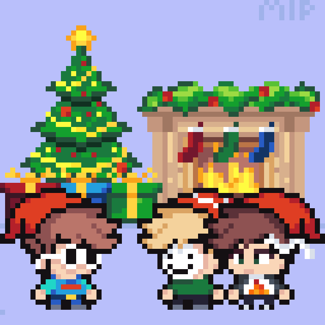 MakeItPixel_'s tweet photo. Day 25 of the Christmas challenge: the dream team wishes you a merry christmas and hopes you spend the day with the people you love 🎄🫂💝

#dreamfanart #gnffanart #sapnapfanart #pixelart https://t.co/ALtfD12RPw