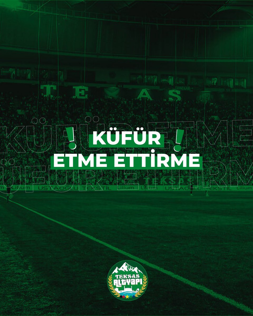 TeksasAlttyapi's tweet image. Değerli Bursaspor Camiası,
Tribünlerde edilen küfürler kulübümüz ve taraftarlarımız adına ciddi yaptırımlara yol açabilmektedir. Bu durum takımımızın mücadelesini olumsuz etkiler. Bursaspor’un büyüklüğüne yakışan şekilde, küfürden uzak durarak takımımızı coşkuyla destekleyelim.