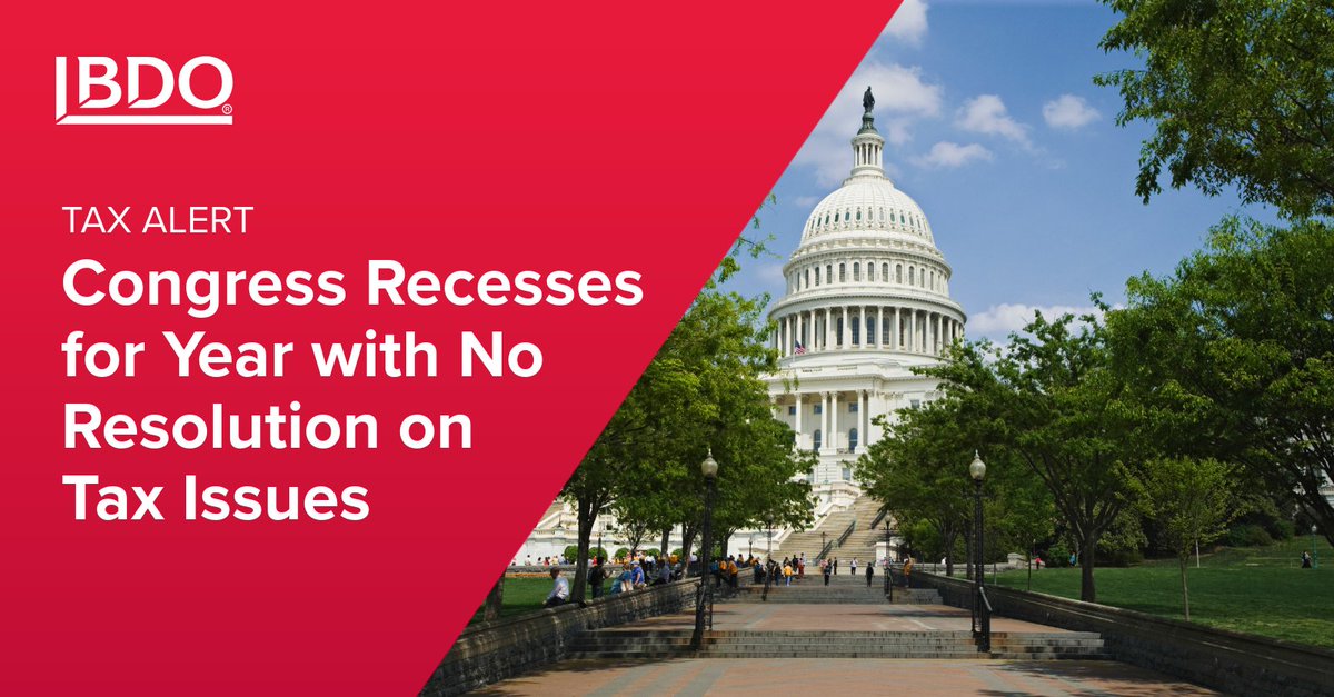 Stalemate in Washington - Congress adjourned for the holidays without extending ACA premium tax credits or addressing other unfinished tax priorities. More details here: bit.ly/4s3o8Tw

#TaxPolicy #ACACredits