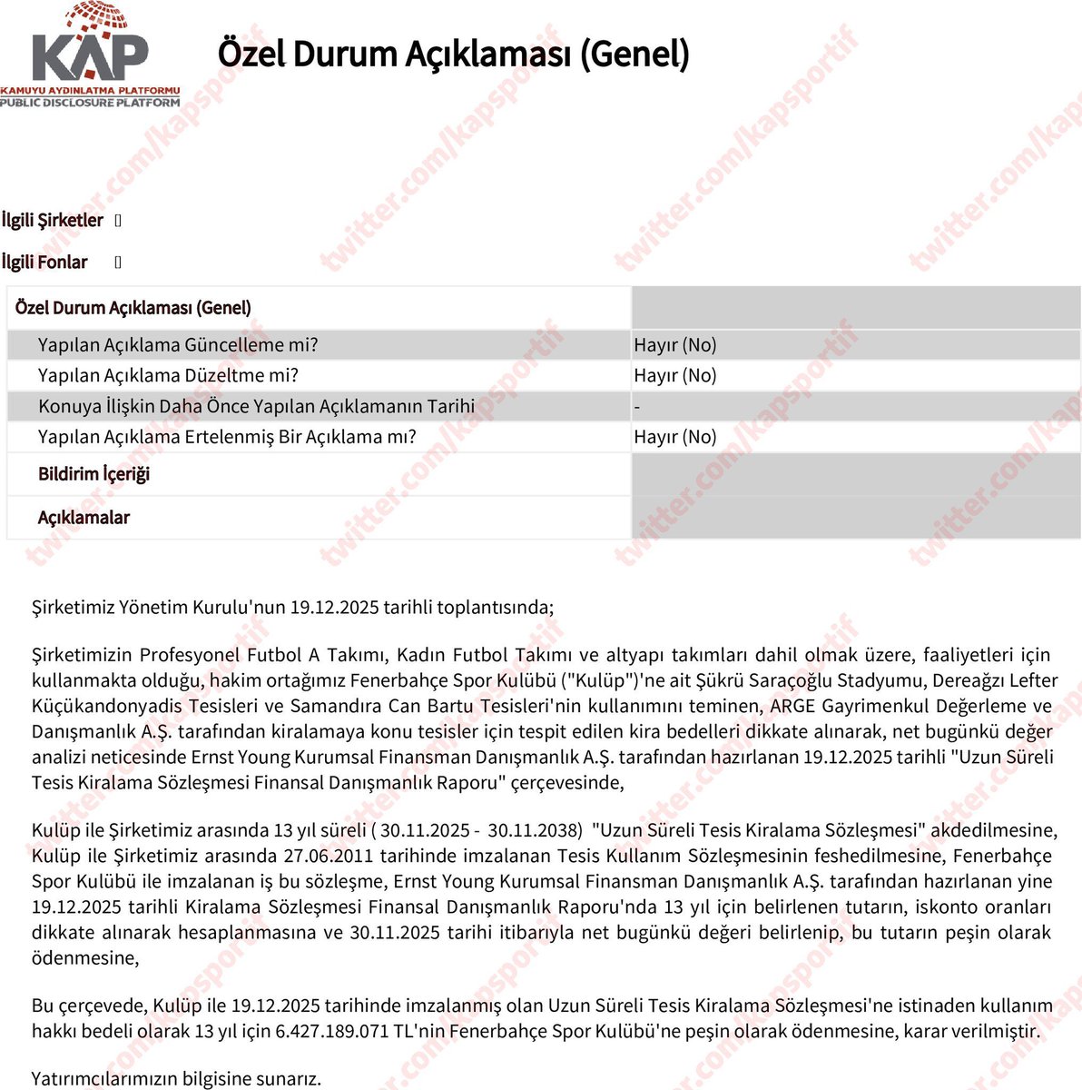 Başkanımız Sayın Sadettin Saran liderliğinde, çok yakın bir gelecekte Fenerbahçemiz; sadece Bankalar Birliğinden çıkmakla kalmayacak, tüm finansal prangalarından kurtulacaktır.

Tüm camiamızı yarın saat 17.00 de; Atatürk Olimpiyat Stadında Eyüpspor ile karşılacağımız maçımıza