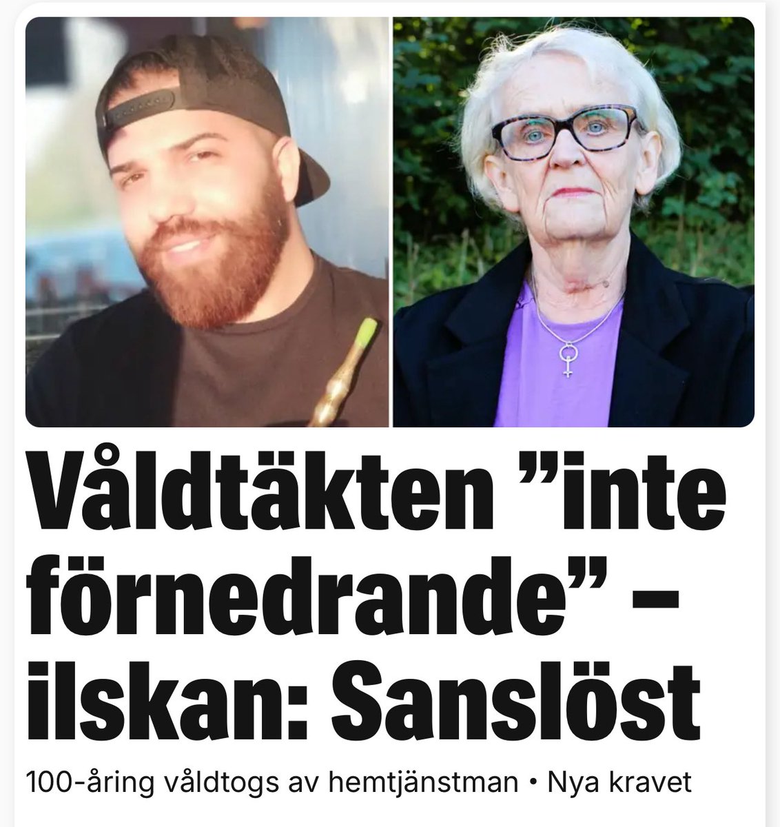 katjanouch's tweet image. Ursäkta är Sveriges domstolar fulla av psykopater?
"Enligt tingsrätten fanns inga ”förödmjukande eller förnedrande inslag” när Shakir Mahmoud Shakir, 38, våldtog en 100-årig kvinna i hennes eget hem"

Hallå Södertörns tingsrätt som dömt.
Ni borde få sparken allihop.
#svpol…