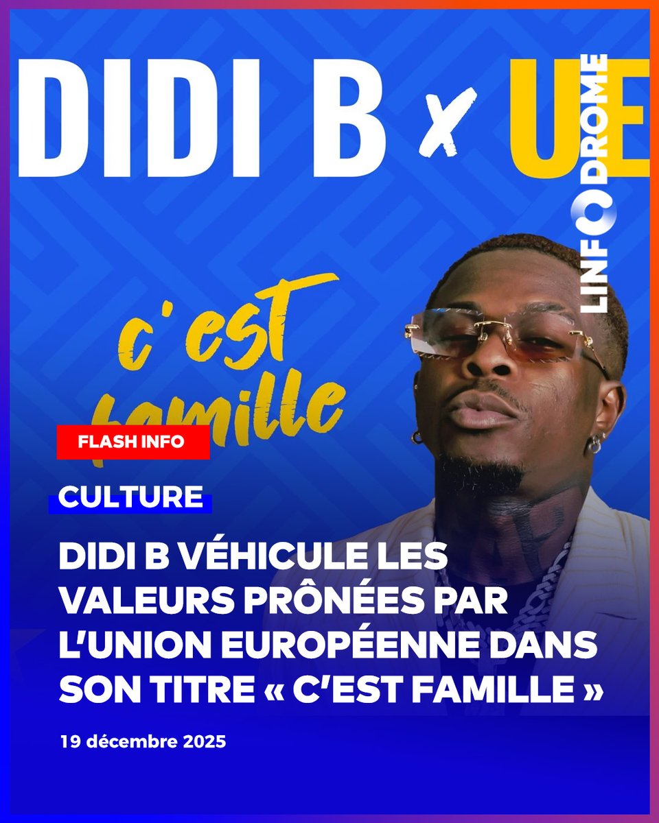 L’artiste ivoirien Didi B marque un nouveau tournant dans sa carrière avec la sortie de son single « C’est famille » dans le cadre d’un partenariat avec la délégation de l’Union Européenne en Côte d’Ivoire. 

#Linfodrome