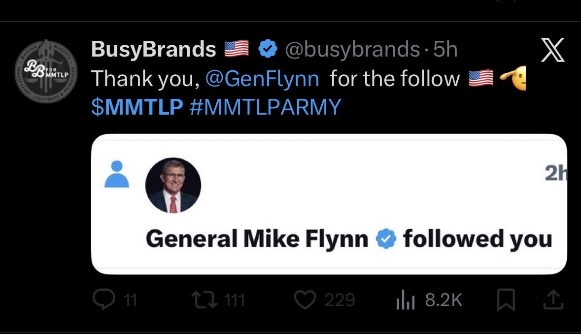 Oh good, <a href="/GenFlynn/">General Mike Flynn</a> is following BusyBrands a guy who makes death threats and tries to terrorize old ladies he incorrectly identitifoed as a Twitter troll.