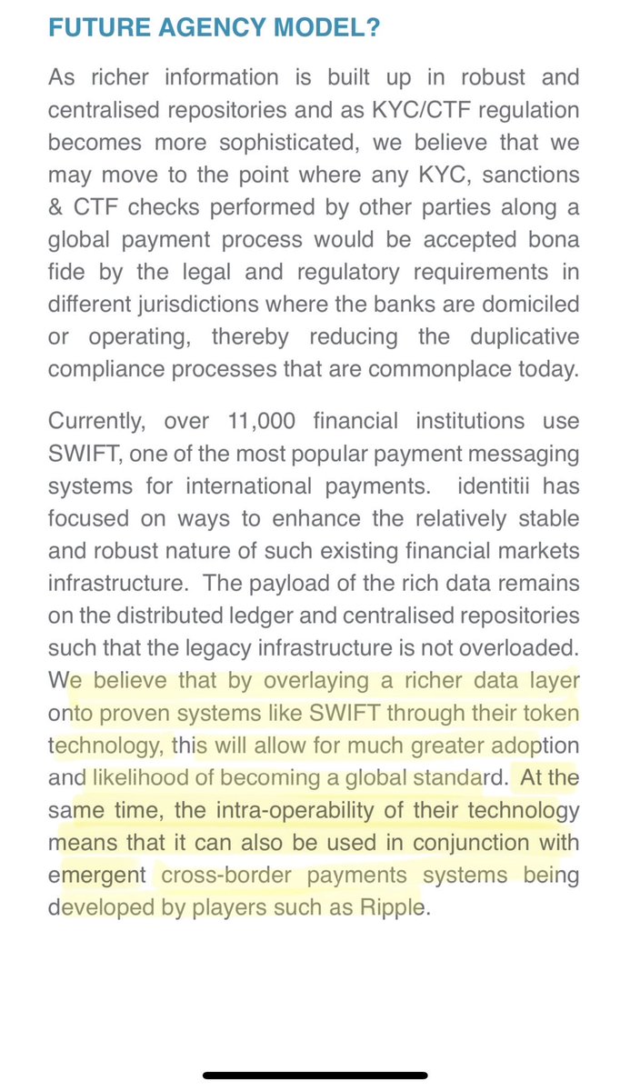 SMQKEDQG's tweet image. ‼️ SWIFT’S EXISTING PAYMENT RAILS ARE BEING EXTENDED TO INTEROPERATE WITH RIPPLE‼️

Read closely.😏💨

“We believe that by overlaying a richer data layer onto proven systems like SWIFT through their token technology, this will allow for much greater adoption and likelihood of…