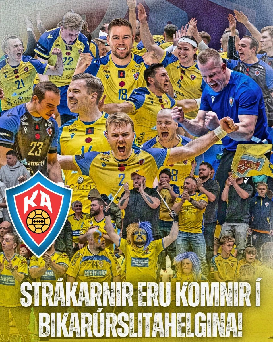 KAakureyri's tweet image. STRÁKARNIR ERU KOMNIR Í BIKARÚRSLITAHELGINA!!! TAKK FYRIR STÓRKOSTLEGAN STUÐNING, ÁFRAM KA!!! #LifiFyrirKA
