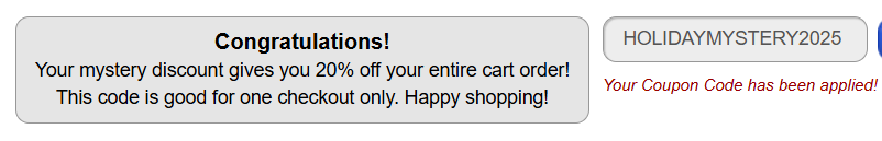 Use the code "HOLIDAYMYSTERY2025" to get betwen 10%-50% off your purchase! #Wizard101 #Pirate101