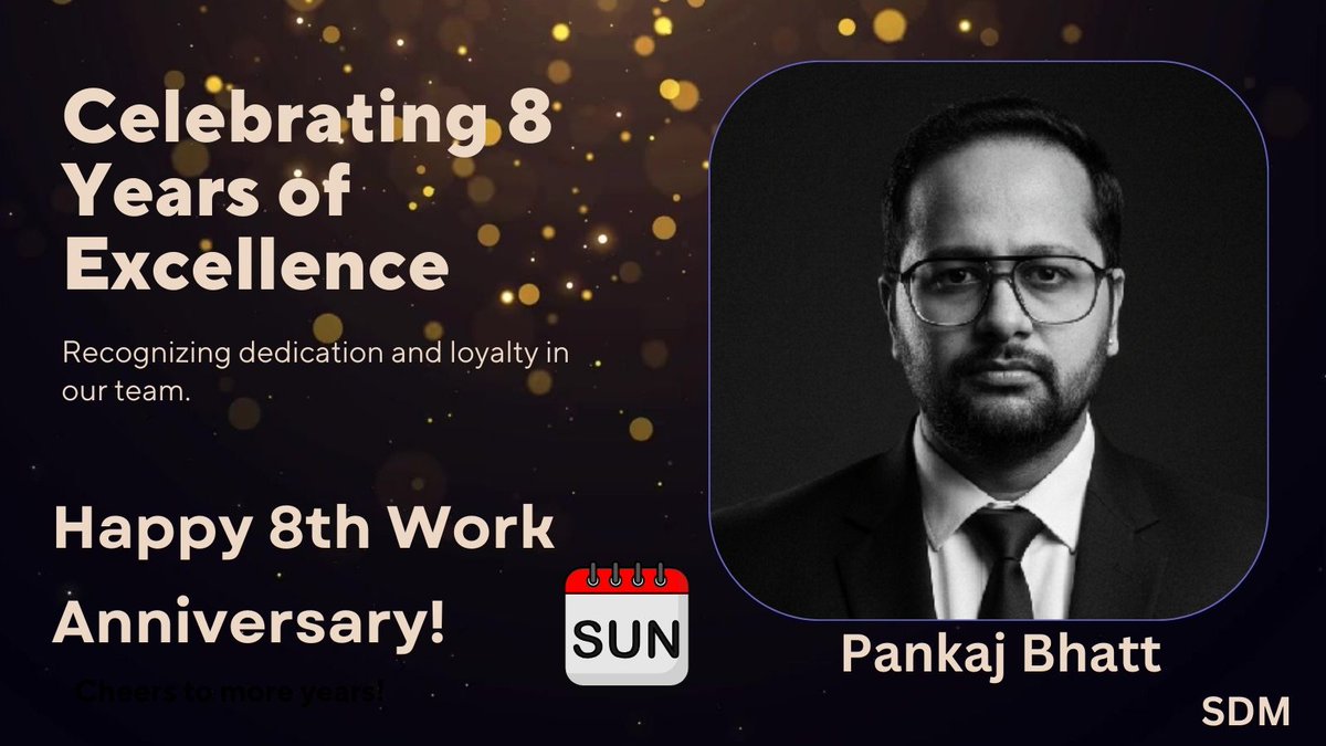 sdeievent's tweet image. Marking 8 years of consistent performance and dedication.
Wishing you a very Happy Work Anniversary.🌟.
#WorkAnniversary #smartData