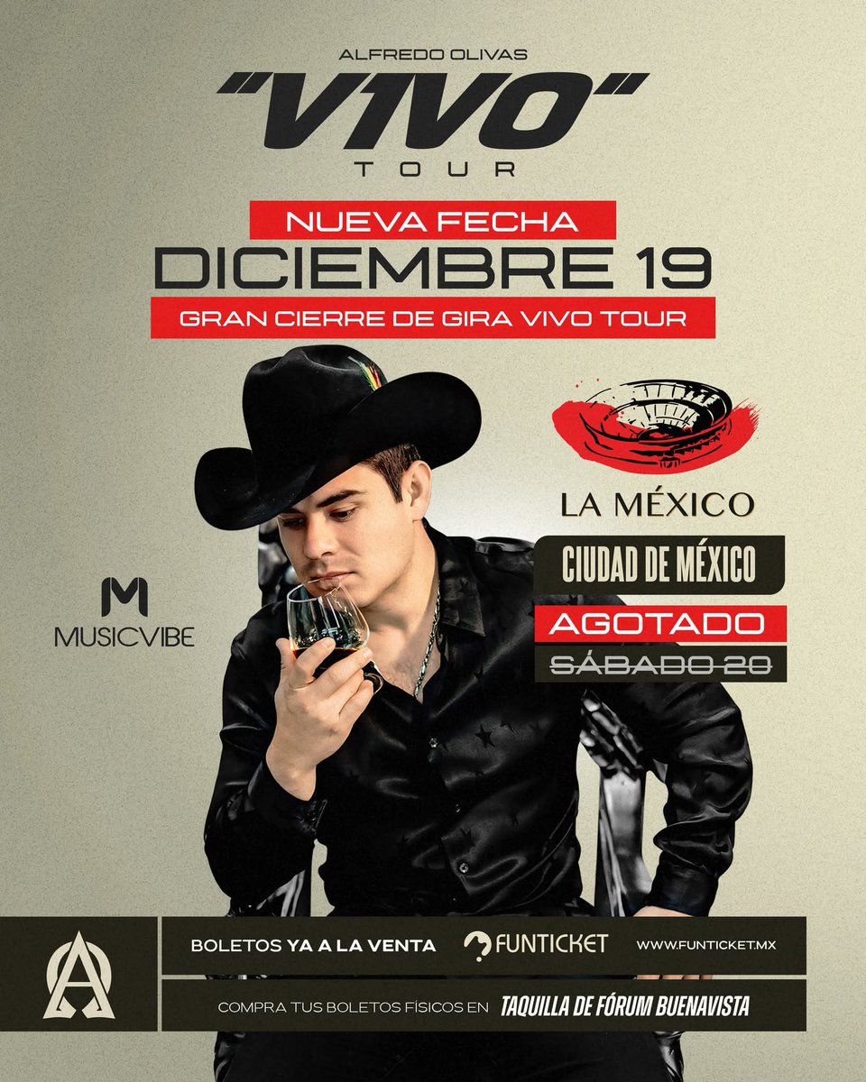 TimeOutMexico's tweet image. #TriviaTOM
🔁❤️

Tenemos boletos para que este 19 de diciembre acompañes a #AlfredoOlivas a cerrar su "VIVO" tour 🤠

1. Sigue a @lamexicomonumental y a @alfredoolivasofficial en Instagram
2. Manda un correo a contacto@timeoutmexico.mx con las capturas de pantalla del paso 1
3.…