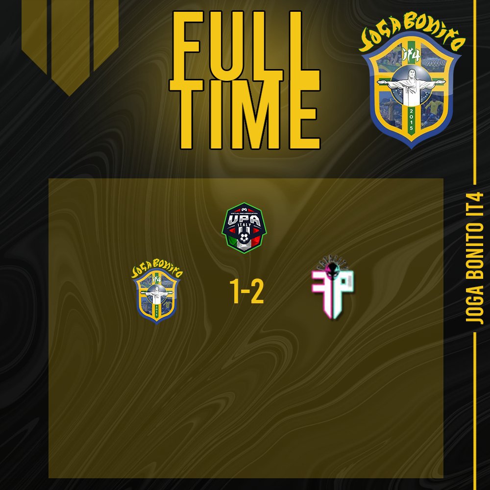 ⏱️| FULL TIME

🆚| <a href="/FatalityProClub/">Fatality Project</a> ❌1-2

⚽️| <a href="/Ita_F_Totti10/">IT4_TOTTI🔟</a>
👟| <a href="/Ciruzzo1944/">xCiruzzo1944</a> 
🏅| <a href="/IT4_VanDijk4/">IT4_VanDijk4</a> 
 
#TifoJogaEMeNeVanto