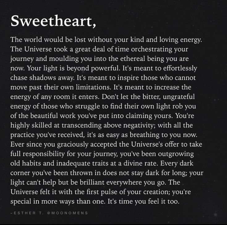 She’s not asking for spaceshe is the space.