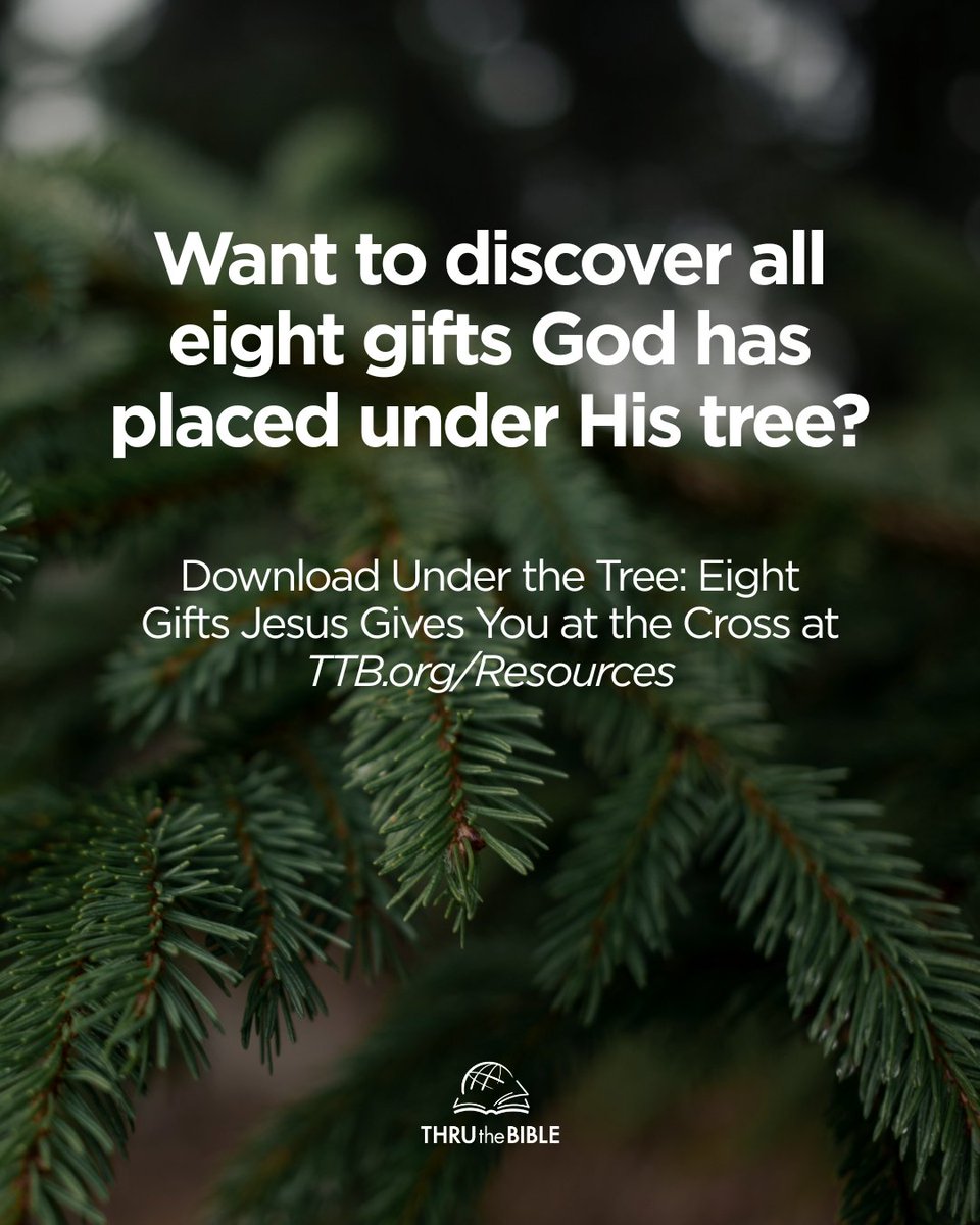 ThruTheBibleNet's tweet image. God’s Christmas tree is the cross of Christ. The gifts God gives us through Jesus meet our deepest needs and fill our lives with His grace. This season, take time to reflect on all that is yours because of Him.
Download the Under the Tree booklet at TTB.org/Resources.
