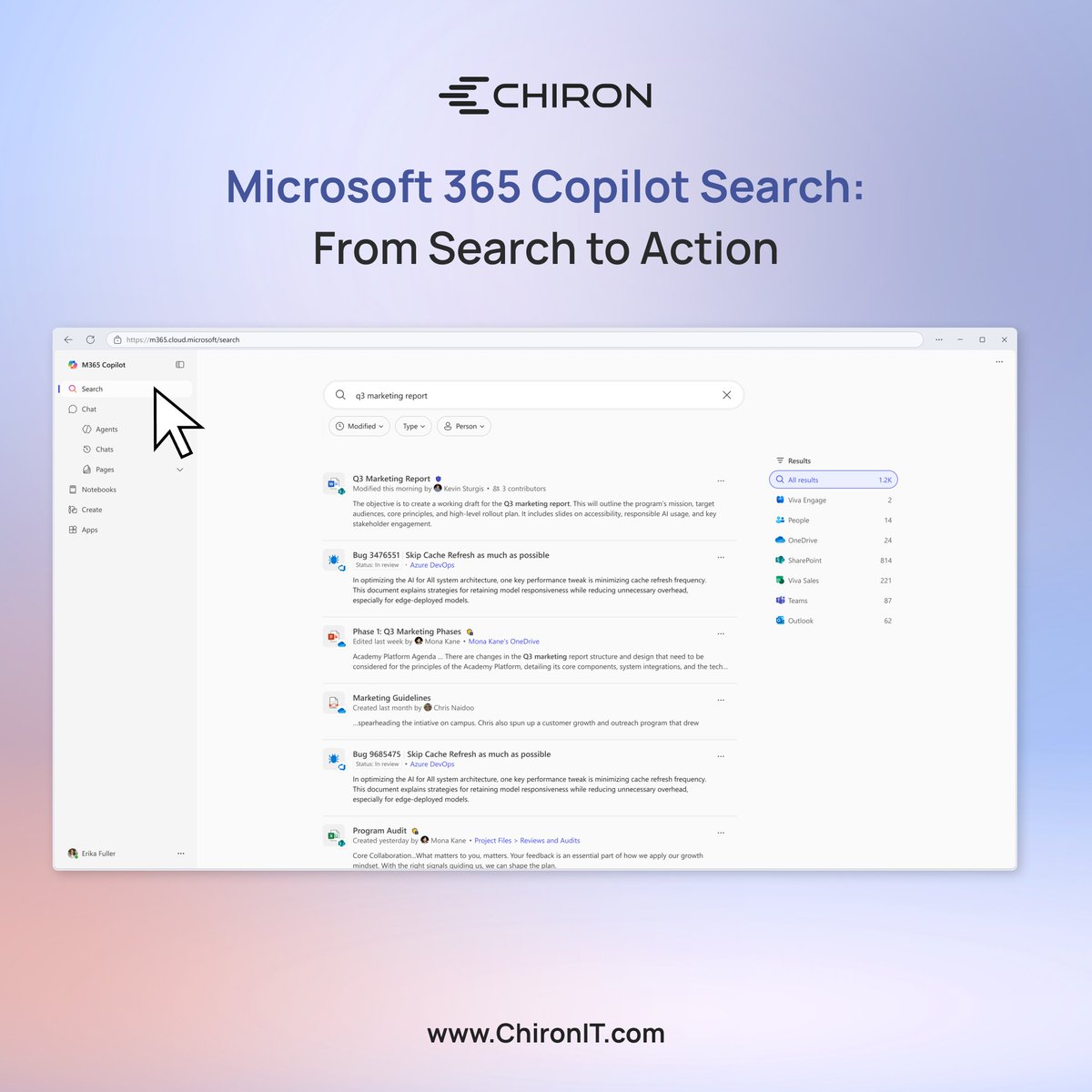 ChironUsa's tweet image. #Copilot Search now aggregates data from #Microsoft365, Copilot interactions, emails, meetings, and external systems to deliver more relevant and contextual results. The introduction of AI Views provides summarized, actionable information about documents, people, and activities.