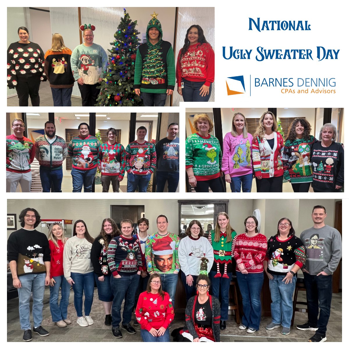 The holiday spirit is in full swing at Barnes Dennig - and National Ugly Sweater Day is a great reason to break out the festive fashion in the office!
#NationalUglySweaterDay #HappyHolidays