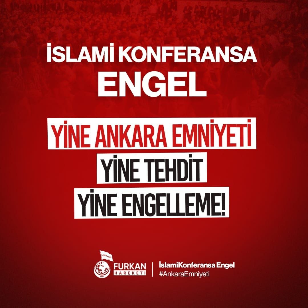 İslami Konferansa Engel ! 

Ankara Emniyeti İslami konferansın yapılacağı salonun sahibini tehdit ediyor.

Bu zulmü yapanları şiddetle kınıyoruz!

AlparslanHoca Açıklıyor