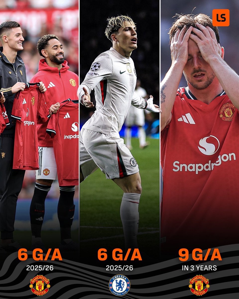 أليخاندرو غارناتشو أصبح الآن يمتلك نفس عدد المشاركات التهديفية هذا الموسم كما هو الحال مجتمعةً مع شيسكو وكونيا. ويبتعد بثلاث مشاركات فقط عن مجموع ماسون ماونت مع مانشستر يونايتد خلال الثلاث سنوات الماضية 