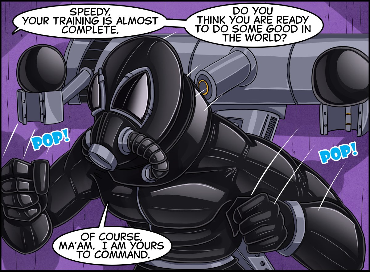 NEW ART! 2025-12-19 JV 15 Agents Chapter 05 Pg 08 - Speedy thinks that he is ready for the field. If you want to see what happens please consider supporting my SubStar.  14 Complete comic stories and plenty of site exclusives are available.