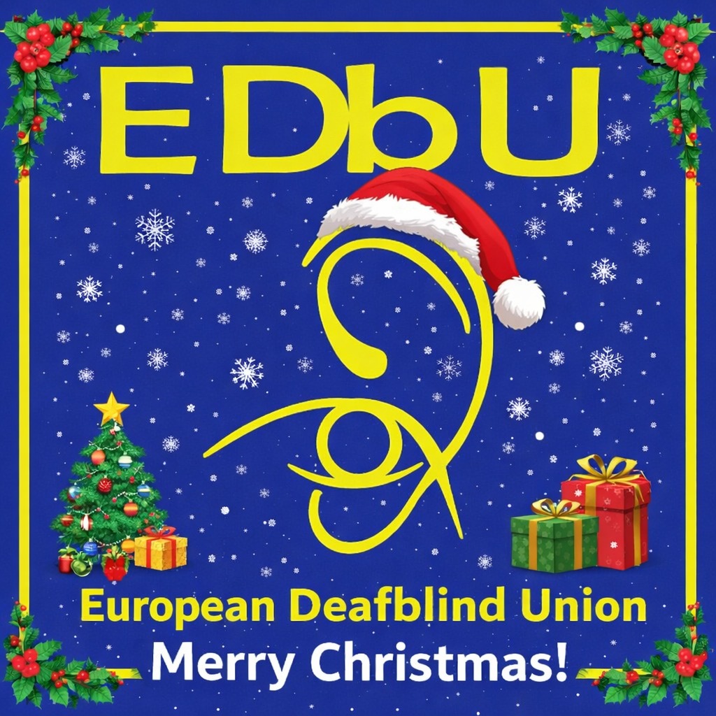 From EDbU we wish you a Merry Christmas and a Happy New Year!⭐🎄

Thank you for joining us and continuing to fight together for a more inclusive and accessible Europe for deafblind people.🎆🎁

We move forward, together!❤️