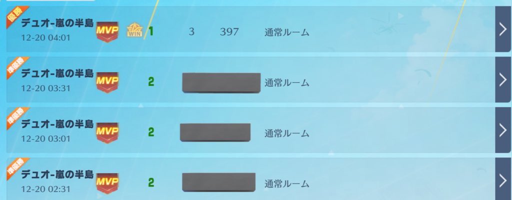 深夜2位3連続楽しかったなぁ。1000.1000