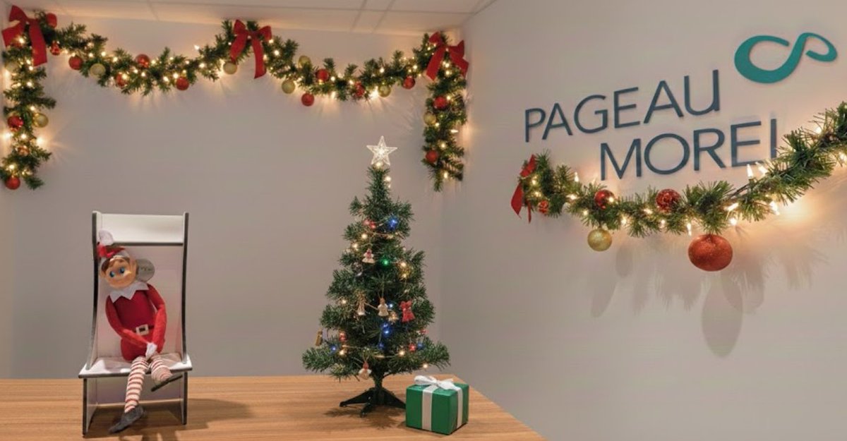 Décorations des Fêtes? ✔️ Sapin de Noël? ✔️  Specs le lutin qui se sent comme à la maison? Absolument 🎄✨
Chez Pageau Morel et associés inc, l’esprit de Noël est bien présent! et on adore voir à quel point Specs a été accueilli chaleureusement.💙⚜️