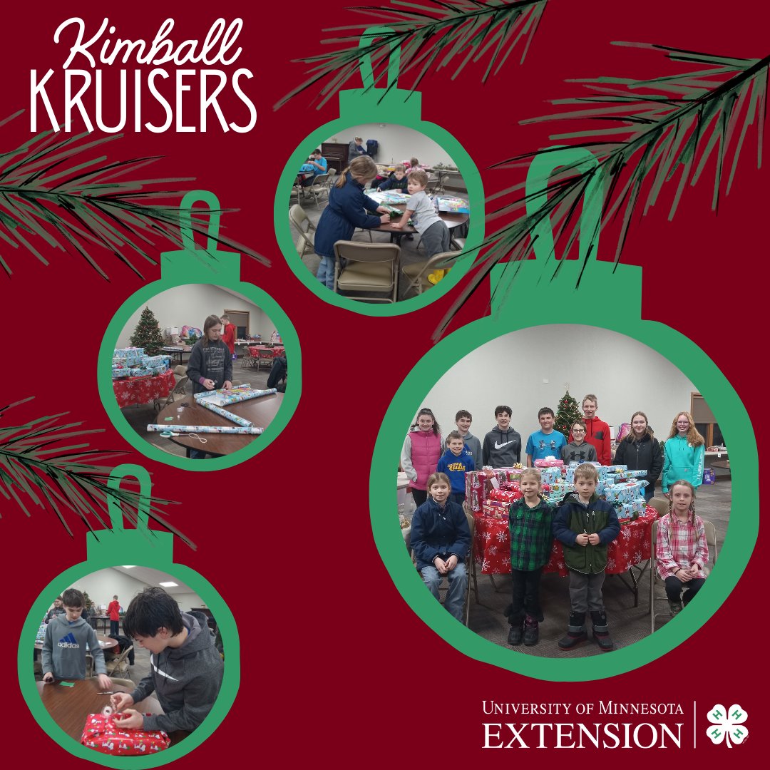 Meeker4H's tweet photo. Shout out to all our 4-H youth who are giving back this holiday season!
The Kimball Kruisers 4-H Club recently wrapped gifts for 48 local children and families in need.
#Meeker4H https://t.co/7WYmQgKURI