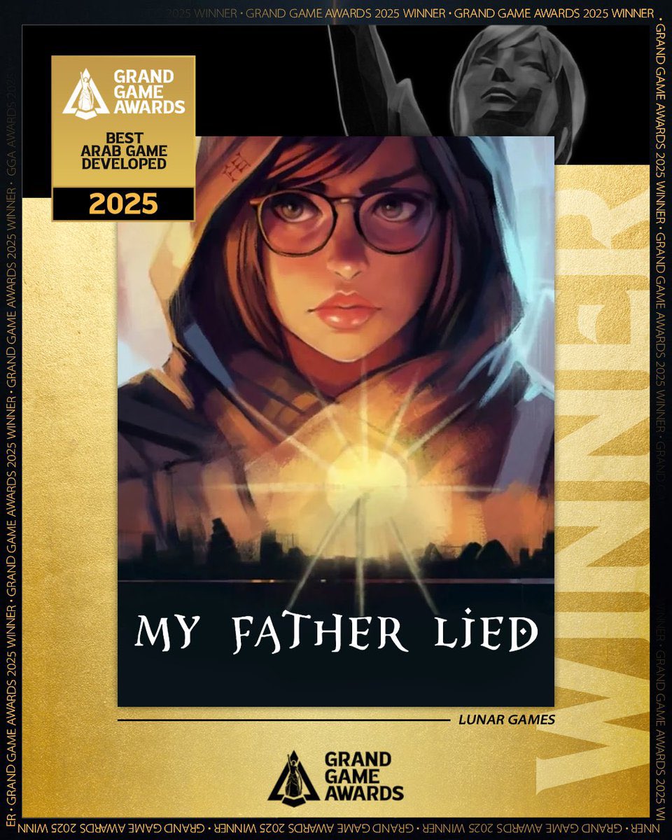 حققت لعبة My Father Lied من أستديو <a href="/LunarGamesUruk/">LunarGames.Uruk</a> إنجازًا لافتًا بفوزها بجائزة أفضل لعبة عربية مطورة خلال حفل Grand Game Awards ✅