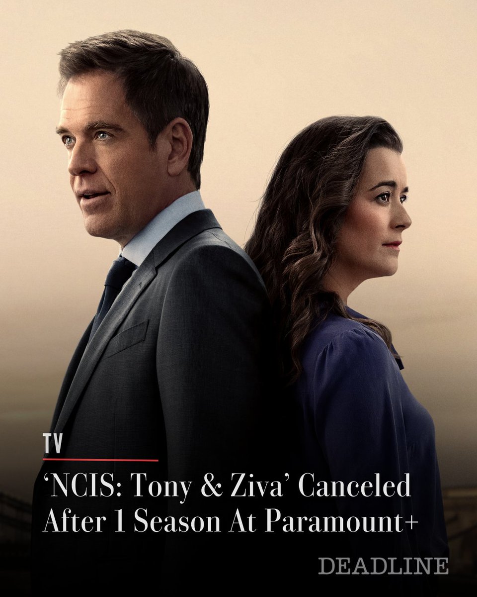 DEADLINE's tweet photo. ‘NCIS: Tony & Ziva’ will not be getting another season on Paramount+.

The spinoff series starring Michael Weatherly and Cote de Pablo as the beloved titular characters has been cancelled just two months after the release of the Season 1 finale.

More details here: https://t.co/3gE4HS9CL1