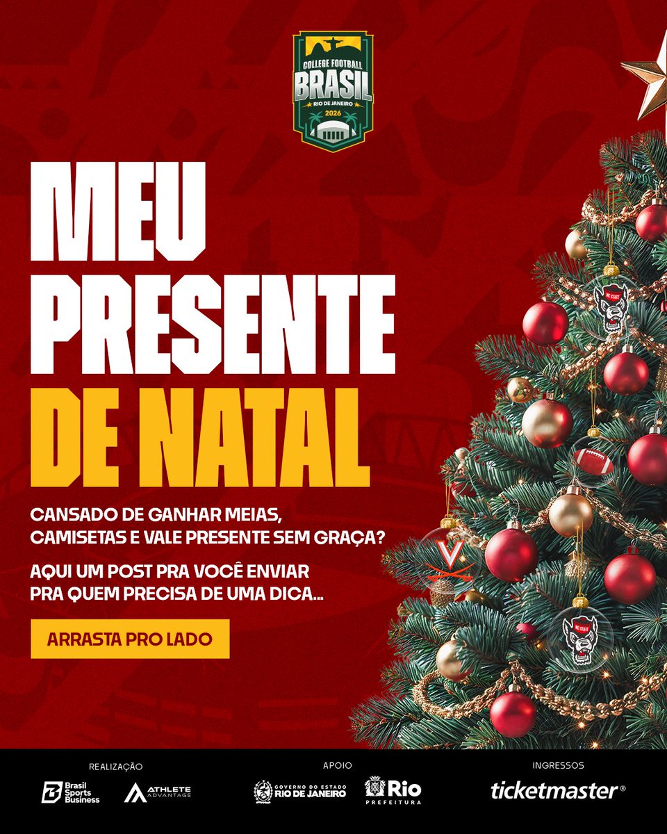 CFootballBrasil's tweet photo. Natal chegando 🎄
e tem presente que não é surpresa…
é orientação. 😌

Manda esse post pra quem precisa da dica.

#CollegeFootballBrasil #PresenteIdeal #Natal https://t.co/woglUS6Uje