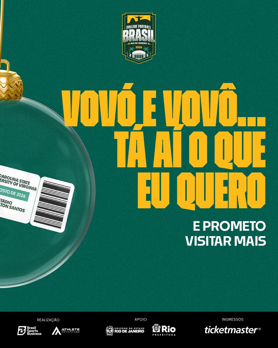 CFootballBrasil's tweet photo. Natal chegando 🎄
e tem presente que não é surpresa…
é orientação. 😌

Manda esse post pra quem precisa da dica.

#CollegeFootballBrasil #PresenteIdeal #Natal https://t.co/woglUS6Uje