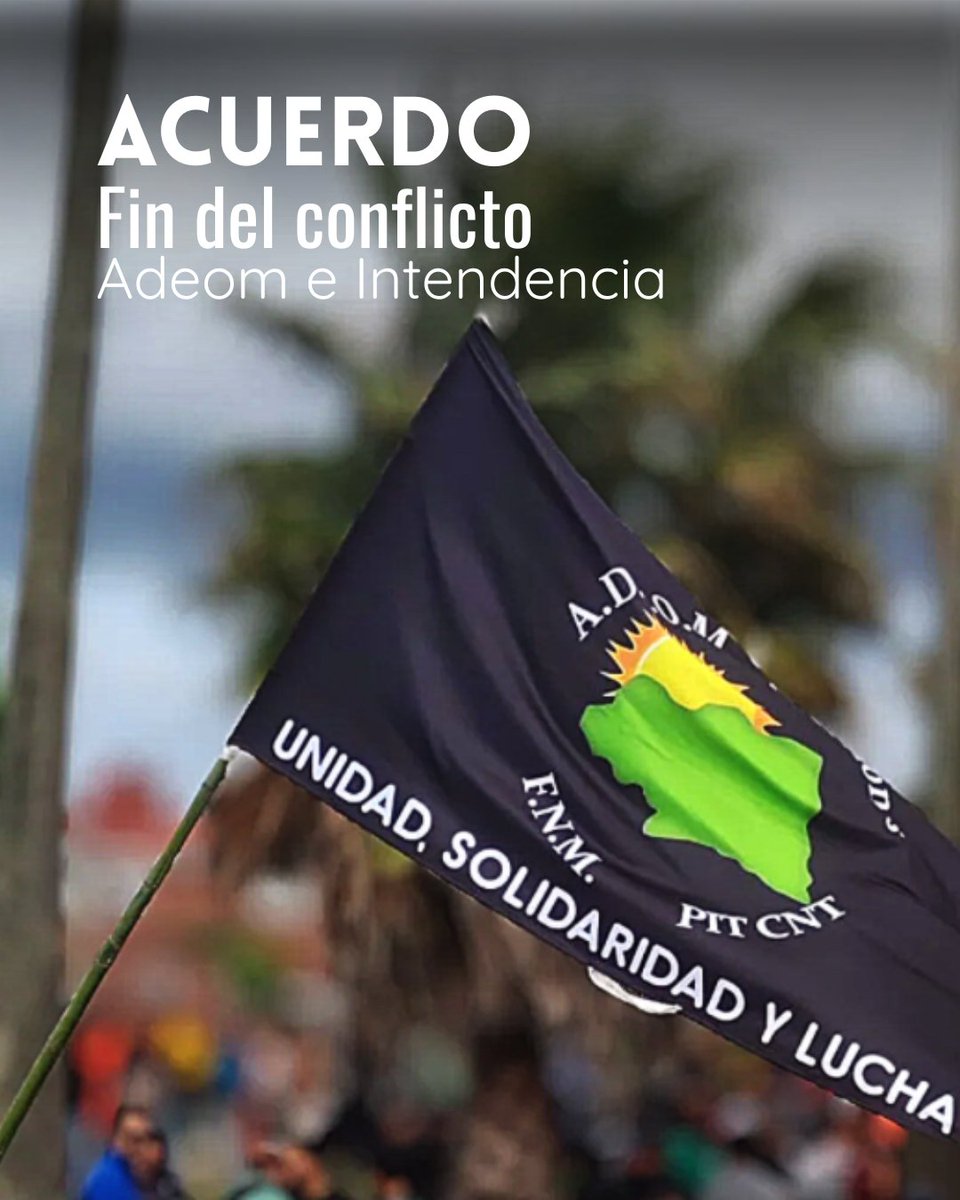 𝗙𝗜𝗡 𝗔𝗟 𝗖𝗢𝗡𝗙𝗟𝗜𝗖𝗧𝗢
𝗔𝗱𝗲𝗼𝗺 𝗲 𝗜𝗻𝘁𝗲𝗻𝗱𝗲𝗻𝗰𝗶𝗮 𝗹𝗹𝗲𝗴𝗮𝗿𝗼𝗻 𝗮 𝗮𝗰𝘂𝗲𝗿𝗱𝗼
La asamblea general extraordinaria de ADEOM Canelones, realizada hoy con un paro de 24 horas, resolvió aprobar la propuesta final del ejecutivo departamental.