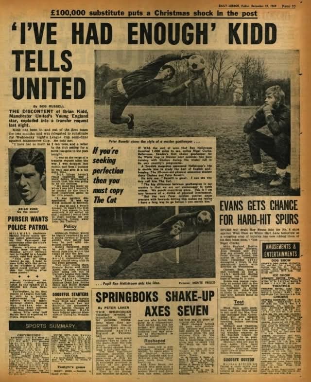Cantona_Collars's tweet image. #OnThisDay 19th of December 1969:

20 year old Brian Kidd stated: 'I've had enough' and handed in a transfer request over what he felt was a lack of opportunities to start games.

56 years later, there are similarities with the Kobbie Mainoo situation.