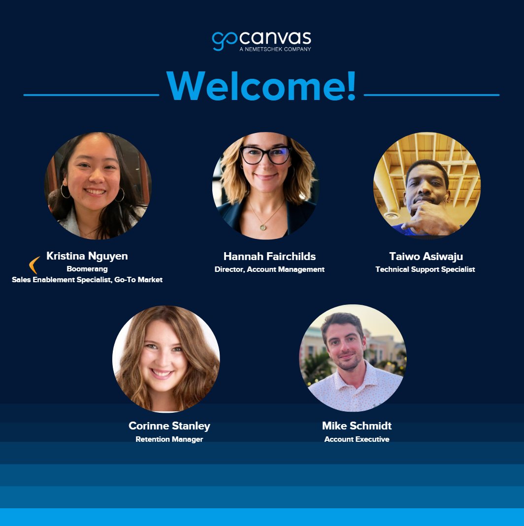 GoCanvas's tweet image. Wrapping up the year with some great additions to the GoCanvas team. Help us welcome to our newest team members! 🎉
 
And a special shoutout—welcome back Kristina Nguyen! We’re excited to have you with us again. 🙌

#GoCanvas #WelcomeToTheTeam #NewHires #CompanyCulture