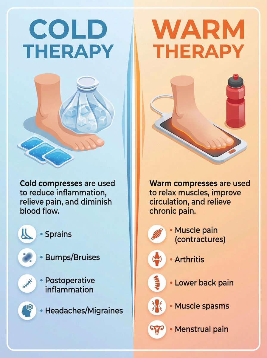 cooltechtipz's tweet image. Cold vs. Warm Therapy