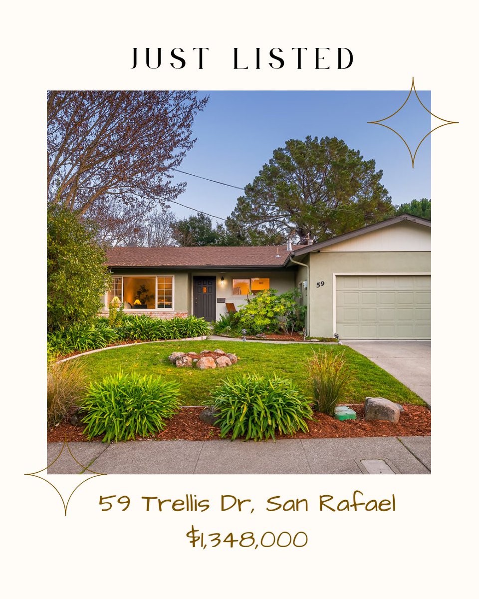 ✨ Just Listed | 59 Trellis Dr, San Rafael ✨

Beautifully remodeled single‑story rancher in one of San Rafael’s most loved neighborhoods! This 4BD/2BA home features an open layout, refreshed kitchen with brand‑new appliances, hardwood floors, and incredible natural light