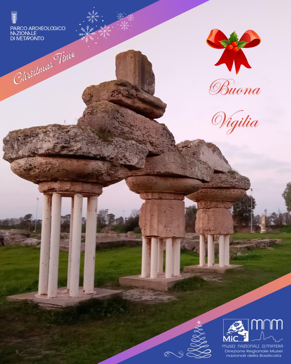 #BuonaVigiliadiNatale #MuseoArcheologicoMetaponto

Il Natale culturale è quello che da sempre propone il Parco Archeologico di Metaponto. Coniugare il lieto evento della nascita di Gesù, i regali e la ricca storia culturale che offre Metaponto appare come una soluzione ottimale .