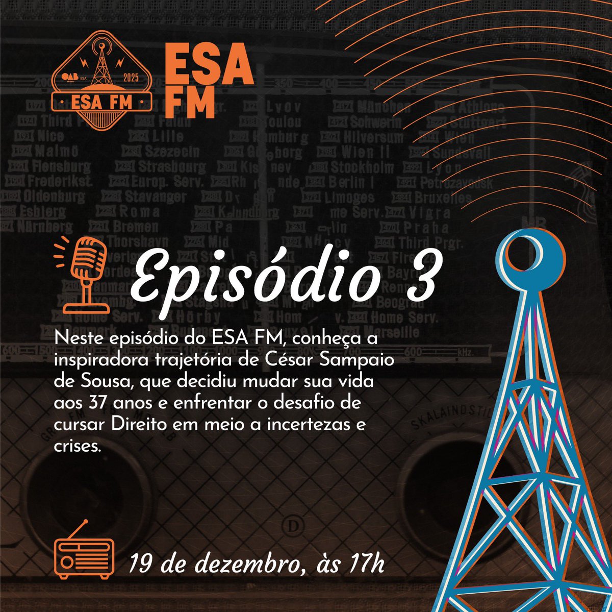 Direito aos 37 anos? É POSSÍVEL! ⚖️

No último ESA FM do ano, César Sampaio conta como venceu crises para construir uma carreira sólida nas áreas criminal, previdenciária e de família.

Inspire-se com este relato de sucesso na advocacia! ✨

🎧 Ouça agora: open.spotify.com/episode/4FfKlh…