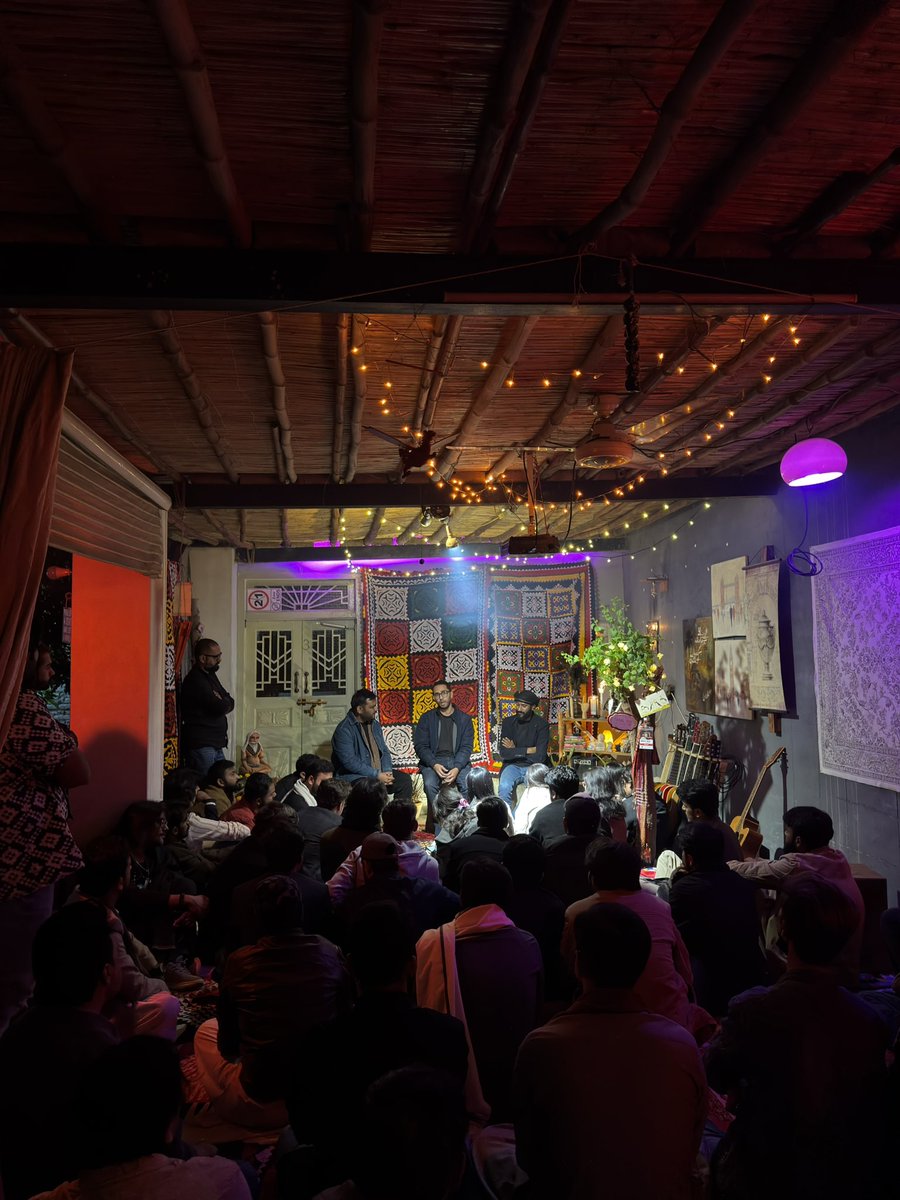 At Winter Tales by Indie Art Commune Hyderabad, a youth led independent initiative celebrated young Sindh’s creativity. Proud to support &amp; moderate. Screening of Karmash, Pakistan’s first film at 2025 Cannes Directors’ Fortnight followed by a conv with Aleem bukhari &amp; Irfan Noor.