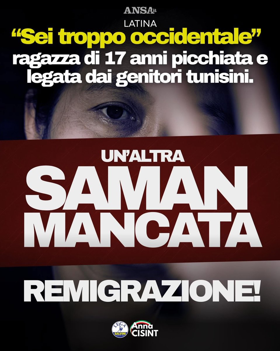 🔴🔴🔴 I genitori tunisini la immobilizzavano legandole polsi e caviglie e la picchiavano davanti ai suoi fratellini di 15 e appena 6 anni, costretti ad assistere alle punizioni. Il motivo? I suoi comportamenti e il suo stile di vita troppo occidentale. 

Questa è l’ennesima
