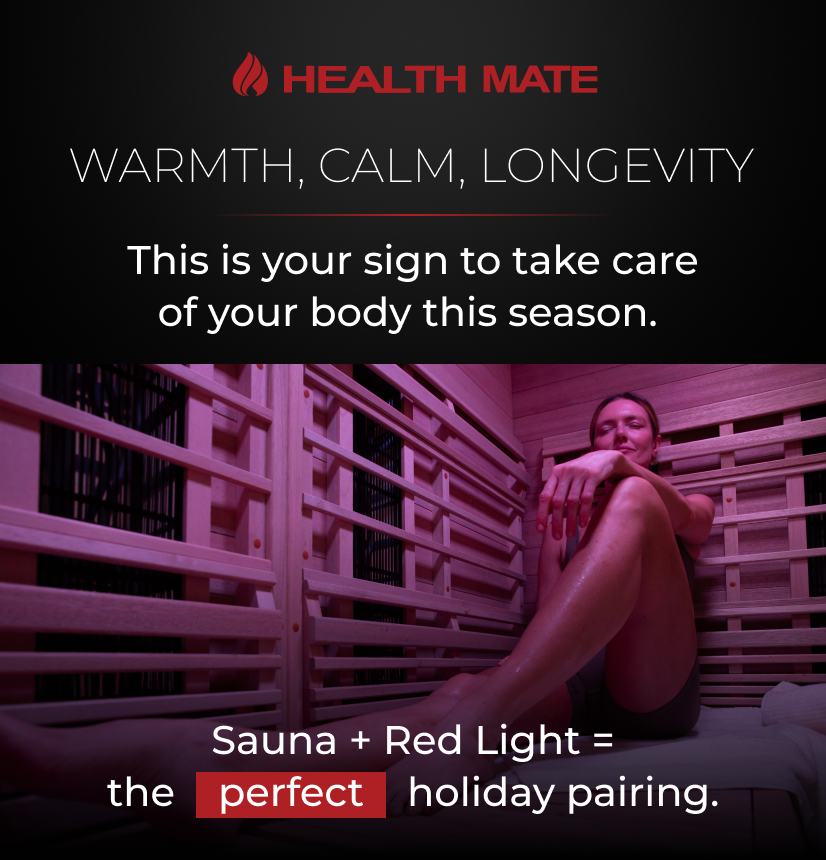 Warmth, calm, longevity. This is your sign to take care of your body this season.
Sauna + Red Light = the perfect holiday pairing.
#InfraredSauna #healthmatesauna #redlighttherapy #redlight #holidaywellness