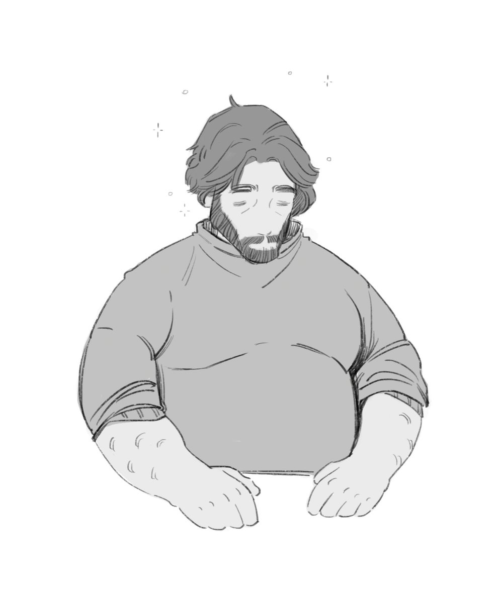 just a tiny man dozing off in this big cold world