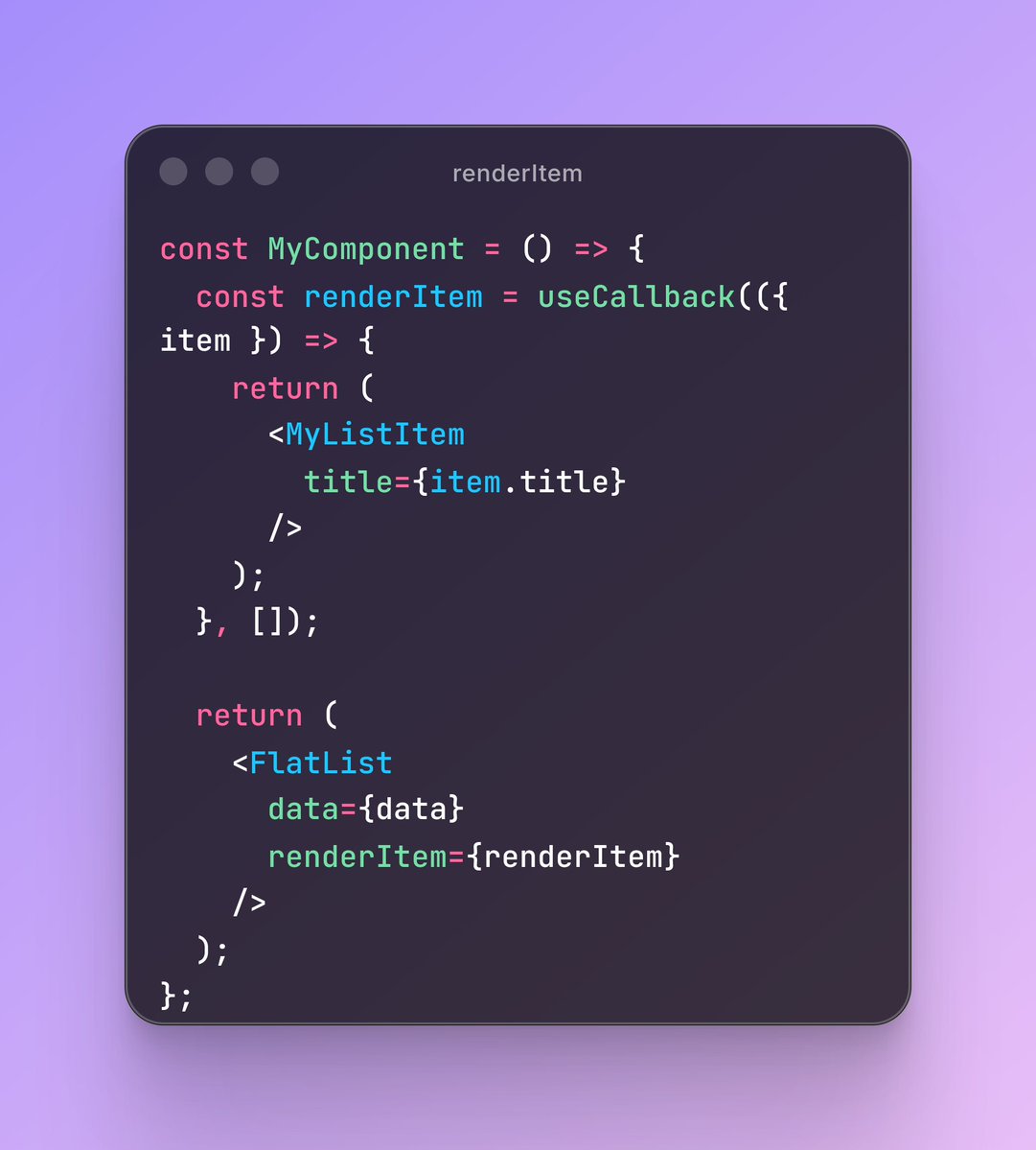 yoshino_2333's tweet image. I'm curious about putting renderItem outside the component vs. inside with useCallback. Which do you prefer?

#reactnative