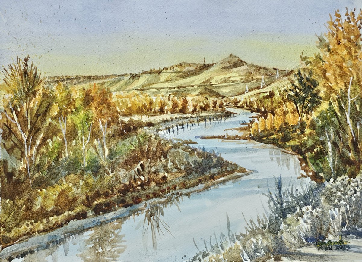 artbymra's tweet photo. Fall Hues, Boise river, #Idaho, USA, watercolours on 130gsm paper 8 x 6 inch #watercolourpainting #watercolorartist #aquarellepainting #aquarela #artistoninstagram #artbymra #artbymranand #boiseriver https://t.co/kjzulohmBl