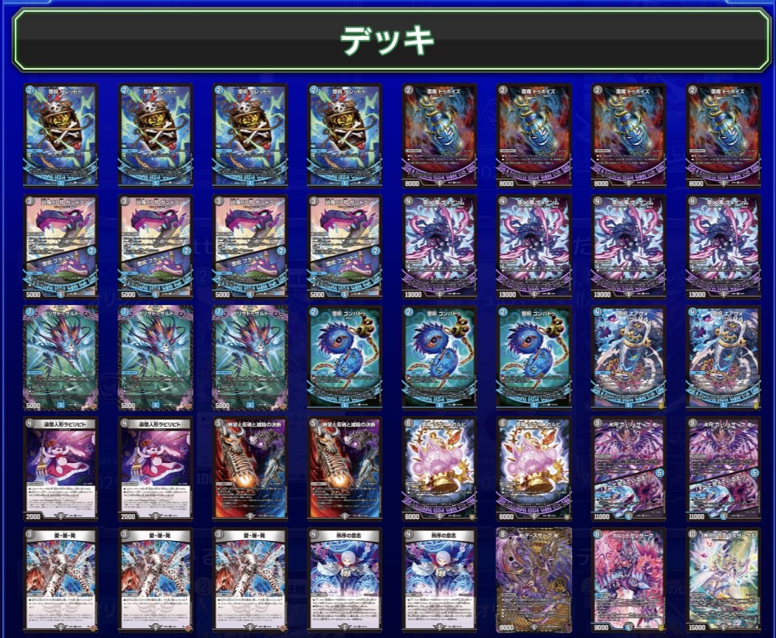デュエチューブリーグ2025後期 第3節 金兎が使用したデッキはこちら
